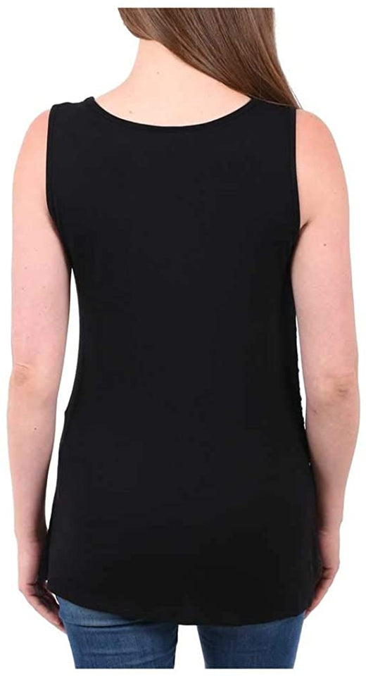 Harley-Davidson Women's Crimson Plume B&S Embellished Ruching Tank Top - Black