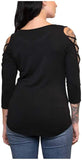 Harley-Davidson Women's Stones Soul Shield 3\/4 Sleeve Scoop Neck Top - Black