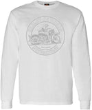 Harley-Davidson Men's Vintage Rider Tonal Long Sleeve Crew-Neck Shirt, White