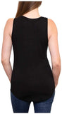 Harley-Davidson Women's Embellished H-D Scoop Neck Sleeveless Tank Top, Black