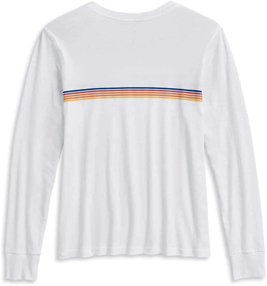 Harley-Davidson Women's Chest Stripe Long Sleeve T-Shirt, White 96183-20VW