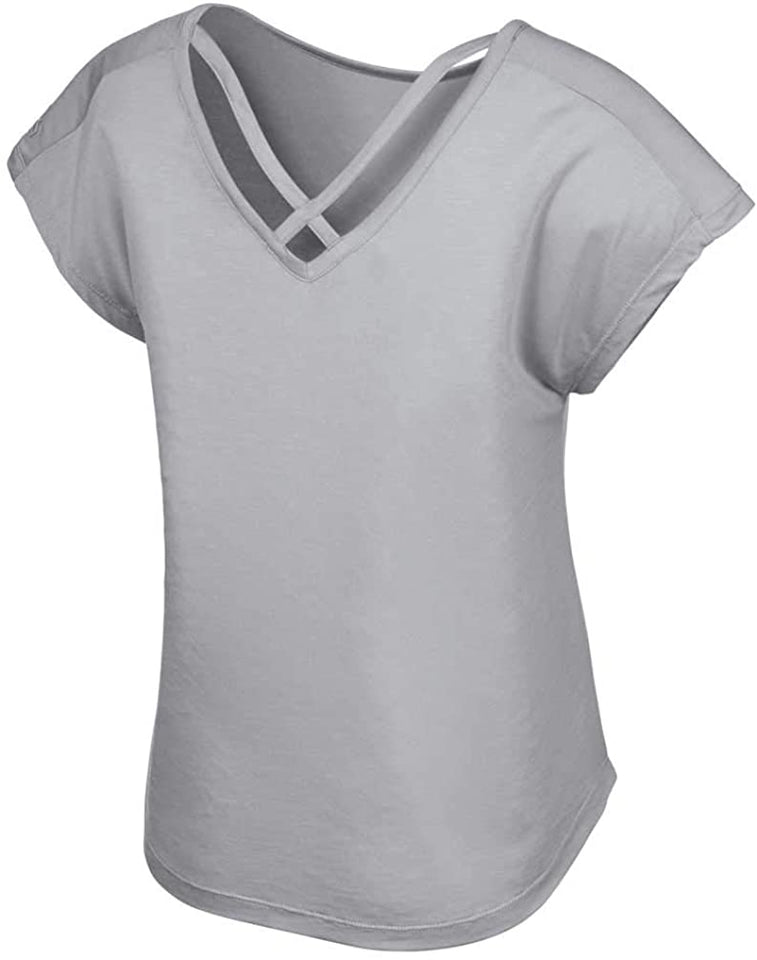 Harley-Davidson Women's Crossback Short Sleeve Knit Top - Gray 96889-19VW