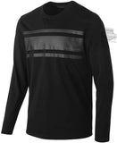 Harley-Davidson Mens Chest Stripe Slim Fit Black Long Sleeve T-Shirt - 99256-19VM