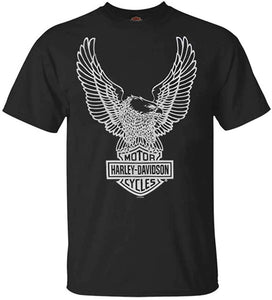 Harley-Davidson Men's T-Shirt Eagle Graphic Short Sleeve Tee Black Tee 30296656