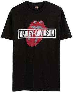 Harley-Davidson Men's Rolling Stones Mash Short Sleeve Crew-Neck T-Shirt - Black