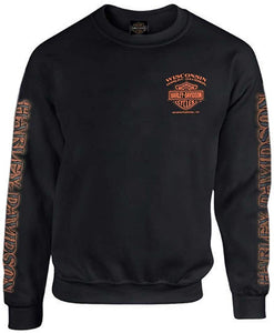 Harley-Davidson Men's Eagle Piston Fleece Pullover Sweatshirt, Black 30299948