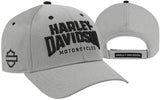 Harley-Davidson Men's Insignia Embroidered H-D Adjustable Baseball Cap - Gray