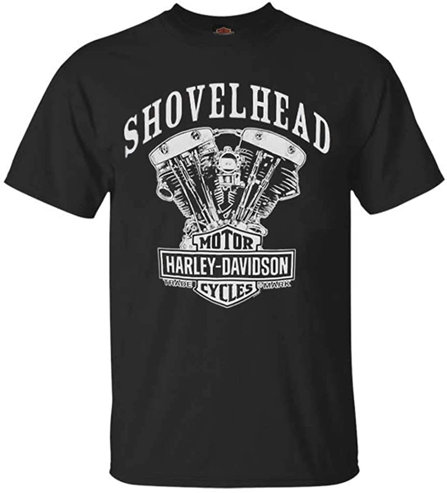 Harley-Davidson Men's T-Shirt, Shovelhead Engine Short Sleeve 30294026 (2XLT) Black