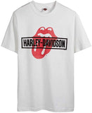 Harley-Davidson Men's Rolling Stones Mash Short Sleeve Crew-Neck T-Shirt - White