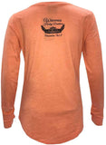 Harley-Davidson Women's Foiled Script Long Sleeve Scoop Neck Shirt, Orange