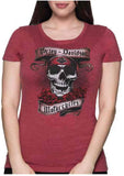 Harley-Davidson Women's Ritual Ride Embellished Short Sleeve Tee - Dark Red