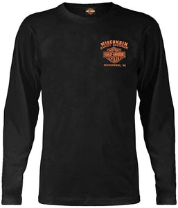 Harley-Davidson Men's Custom Freedom Long Sleeve Crew-Neck Shirt - Black