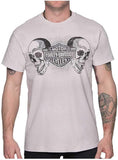 Harley-Davidson Men's Duo Skulls B&S Short Sleeve All-Cotton T-Shirt, Gray