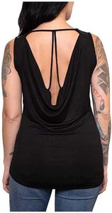 Harley-Davidson Women's Feathers & Stones Scoop Neck Sleeveless Tank Top - Black