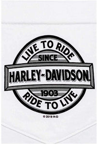 Harley-Davidson Men's Live to Ride Chest Pocket Short Sleeve T-Shirt, White