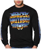 Harley-Davidson Men's Shiny Script Long Sleeve Crew-Neck Cotton T-Shirt, Black