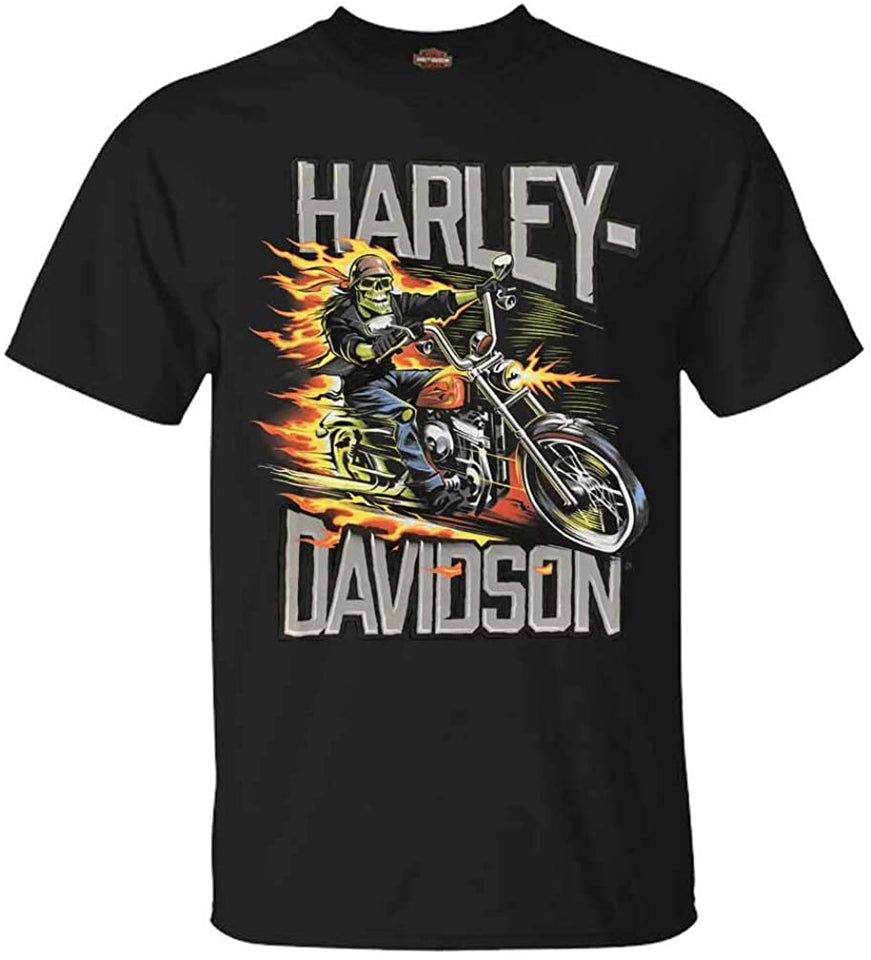 Harley-Davidson Men's Mean & Lean Biker Short Sleeve All-Cotton T-Shirt - Black