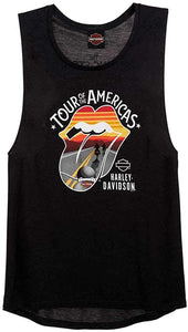 Harley-Davidson Women's Rolling Stones America Tour Sleeveless Tank Top - Black