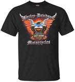 Harley-Davidson Men's Chrome Eagle Crew Neck Short Sleeve T-Shirt - Black