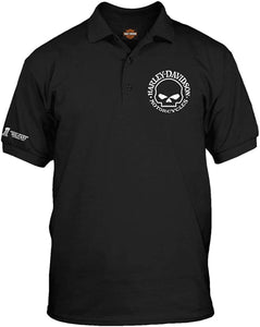 Harley-Davidson Military - Men's Black 3-Button Polo Sport Shirt - Overseas Tour | Willie G