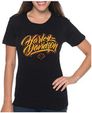 Harley-Davidson Women's Urban Grunge Short Sleeve Stretch Cotton T-Shirt - Black