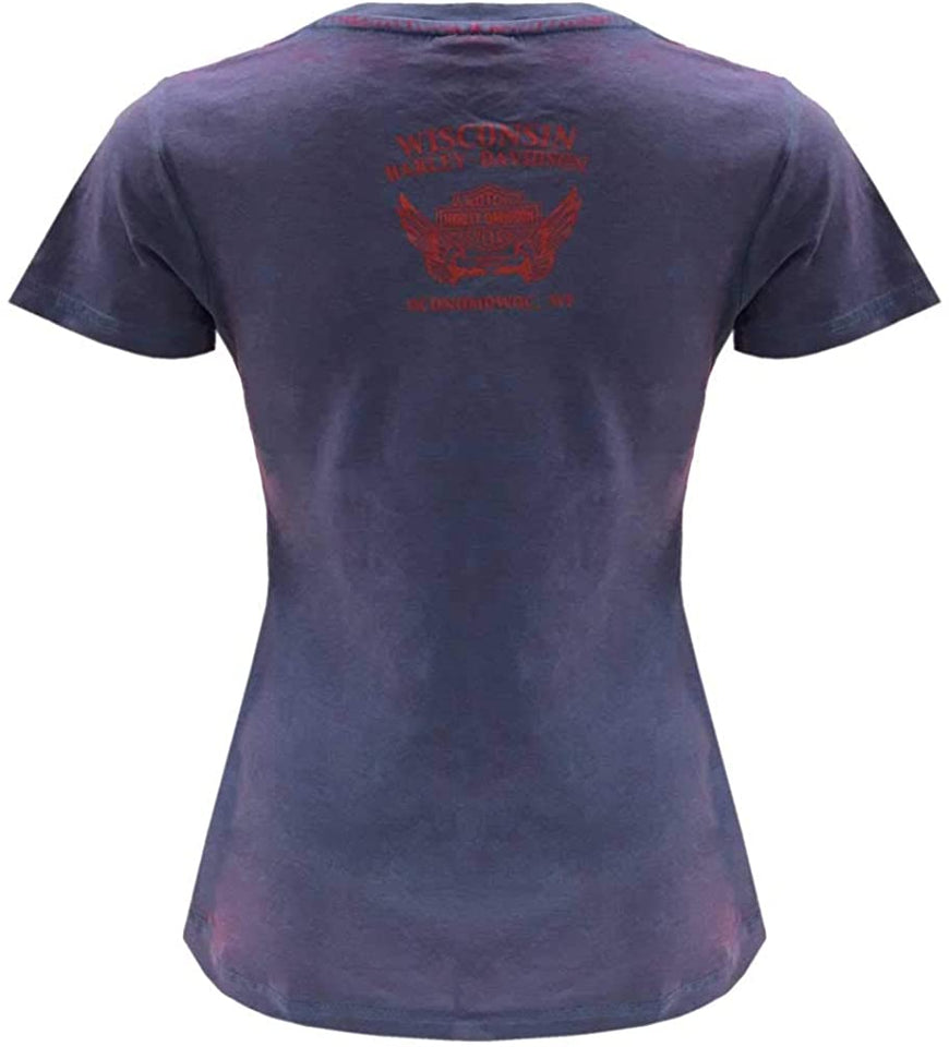 Harley-Davidson Women's Wrath Scoop Neck Short Sleeve Tee - Purple Wash