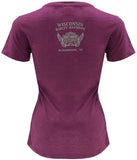 Harley-Davidson Women's Hook Badge Short Sleeve Crew Neck Slim Fit Tee - Purple