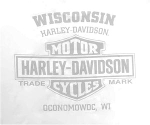 Harley-Davidson Men's Vintage Rider Tonal Long Sleeve Crew-Neck Shirt, White