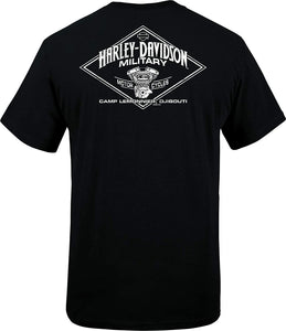 Harley-Davidson Military - Men's Black Skull Graphic T-Shirt - Camp Lemonnier | Freedom of Speech Made in USA