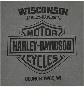 Harley-Davidson Men's Willie G Skull Chest Pocket Short Sleeve T-Shirt, Charcoal