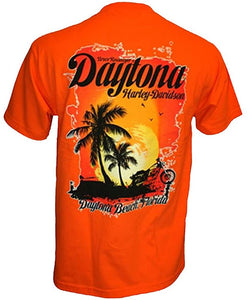 Harley-Davidson Bruce Rossmeyer's Daytona Men's Custom Orange Dealer Tee