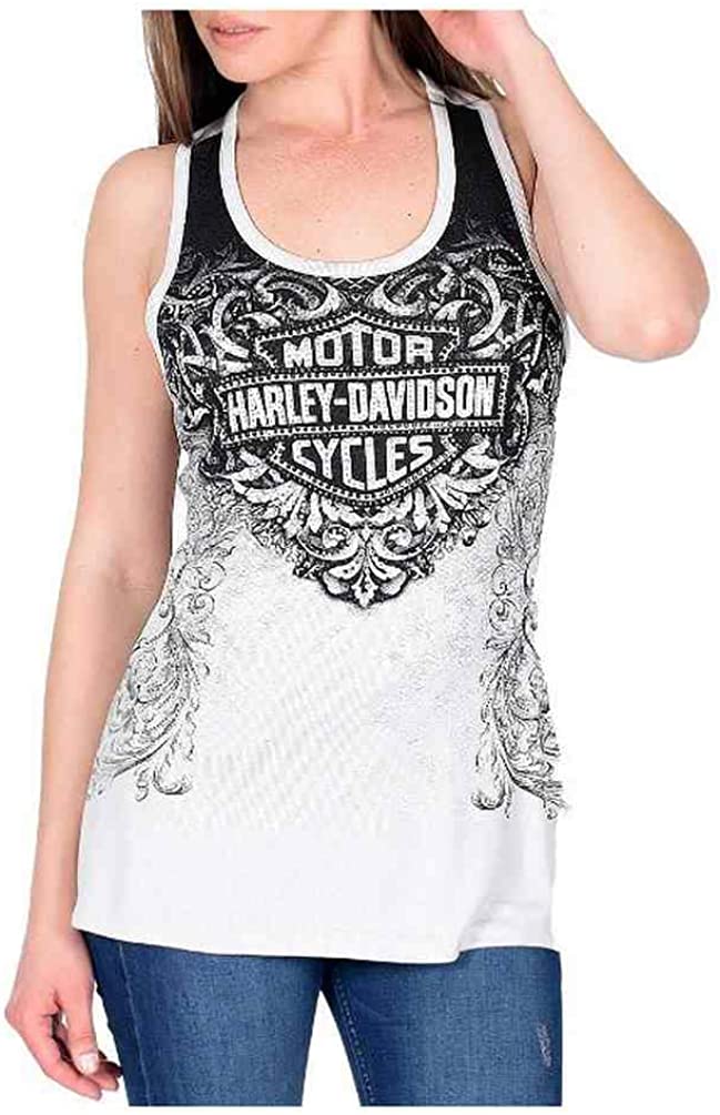 Harley-Davidson Women's Banshee Embellished Back Detailed Tank Top, Silver