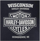 Harley-Davidson Men's Distressed Adventurer Long Sleeve Crew-Neck Shirt - Navy