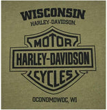 Harley-Davidson Men's Distressed Highmark Long Sleeve Shirt - Military Green