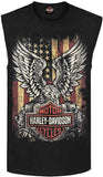 Harley-Davidson Men's Custom Freedom Sleeveless Crew Neck Muscle Shirt - Black