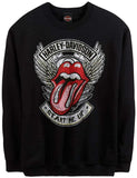 Harley-Davidson Men's Rolling Stones Start Me Up Fleece Pullover Crew Sweatshirt