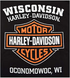 Harley-Davidson Men's Long Sleeve Orange Bar & Shield Black Shirt 30291744