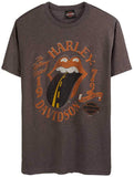 Harley-Davidson Men's Rolling Stones Highway Short Sleeve Crew-Neck Tee - Brown