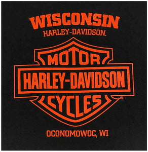 Harley-Davidson Men's Eagle Survivor Crew-Neck Cotton Short Sleeve Tee, Black