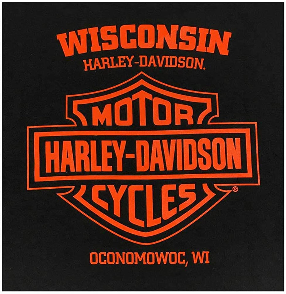 Harley-Davidson Men's Eagle Survivor Crew-Neck Cotton Short Sleeve Tee, Black