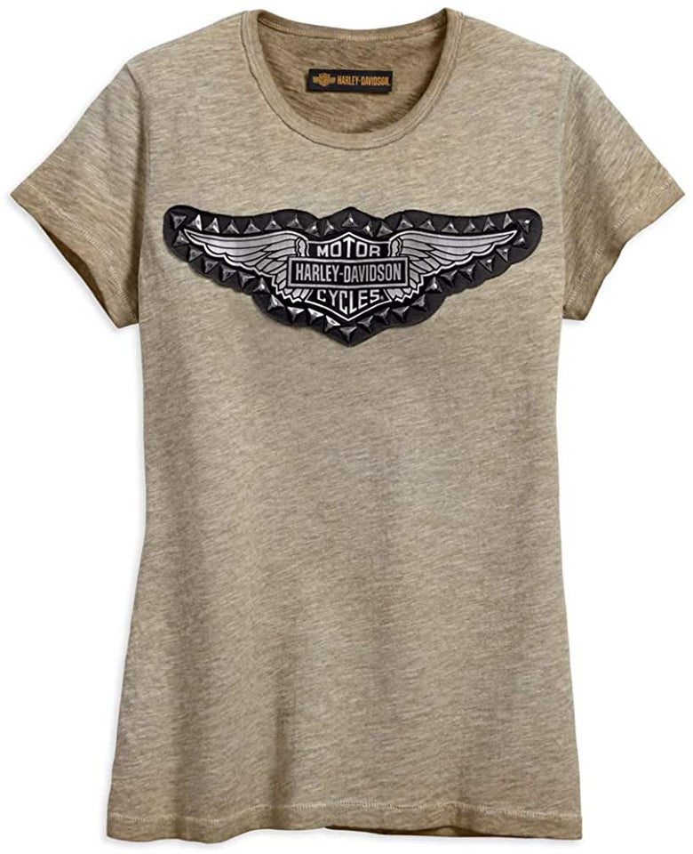 Harley-Davidson Women's Chunky Studded B&S Wing Short Sleeve Tee 99049-18VW