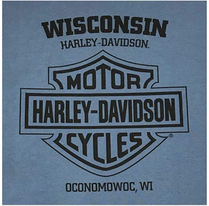 Harley-Davidson Men's Brute Force Crew Neck Long Sleeve Shirt - Indigo Blue