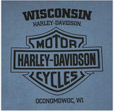 Harley-Davidson Men's Brute Force Crew Neck Long Sleeve Shirt - Indigo Blue