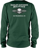 Harley-Davidson Military - Men's Forest Green Graphic Long-Sleeve T-Shirt - RAF Mildenhall | Firepower