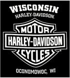 Harley-Davidson Men's Distressed Motored Short Sleeve Crew T-Shirt, Black