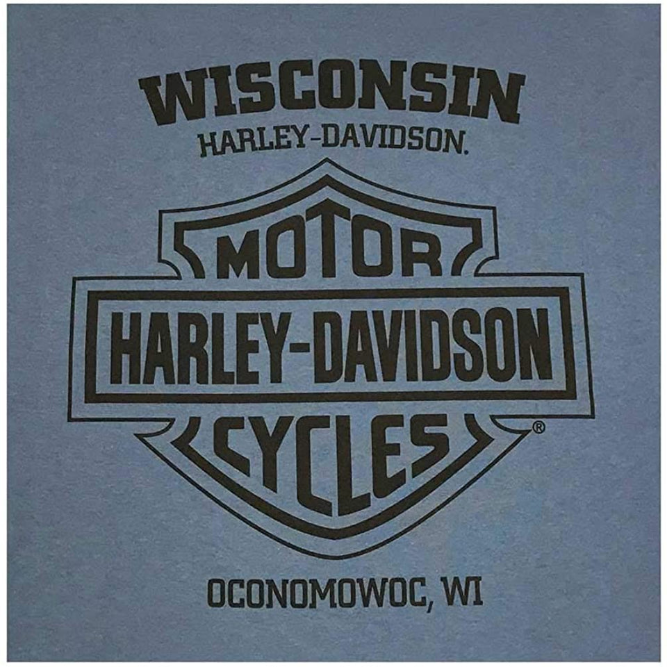 Harley-Davidson Men's Speedshift Long Sleeve Crew Neck Cotton Shirt, Indigo