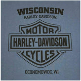 Harley-Davidson Men's Speedshift Long Sleeve Crew Neck Cotton Shirt, Indigo