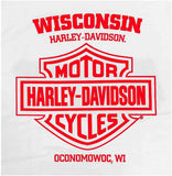 Harley-Davidson Men's RWB Bar & Shield Long Sleeve Crew Neck Shirt - White