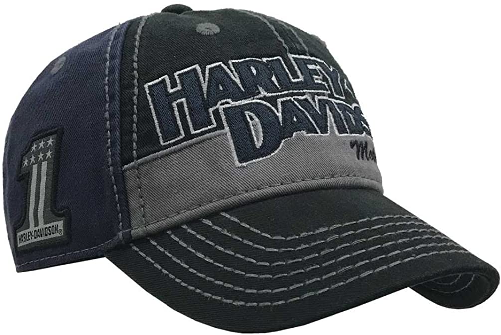 Harley-Davidson Men's Block H-D Name Baseball Cap BC10389 Blue