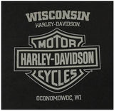 Harley-Davidson Men's Wolf Pack Chain Short Sleeve Crew-Neck Cotton Tee, Black